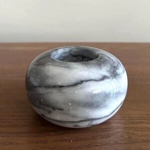 Vintage Marble Tea Candle Holder • Solid Grey Marble • Tea Candle Size • Art •